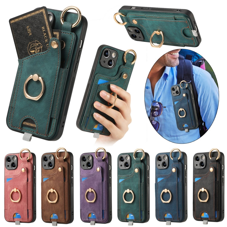 Retro Skin-feel Ring Card Bag Phone Case with Hang Loop, Series 1