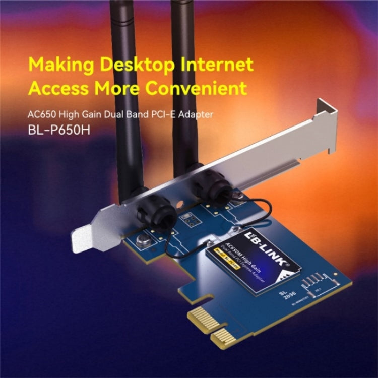 LB-LINK BL-P650H PCI-E 2.4G / 5G Dual-band Computer Wireless Network Adapter AC Network Card