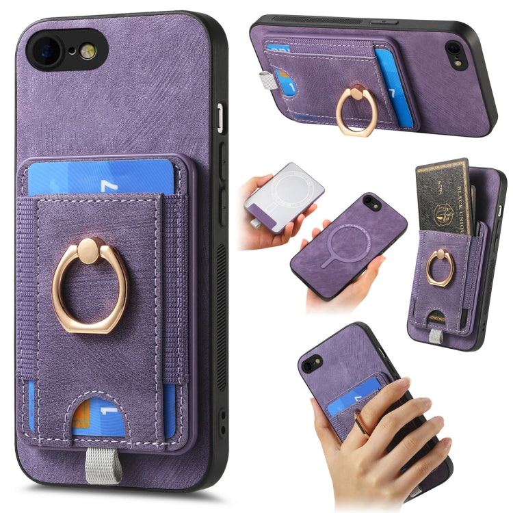 Retro Splitable Magnetic Card Bag Leather Phone Case, Series 4