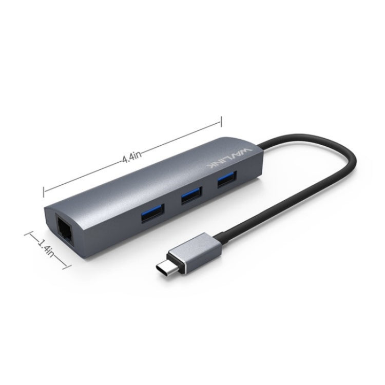 WAVLINK UH3031G/C Gigabit High Speed Hub Adapter Type-C to 3 x USB 3.0 + USB-C + RJ45 + DC Power Port