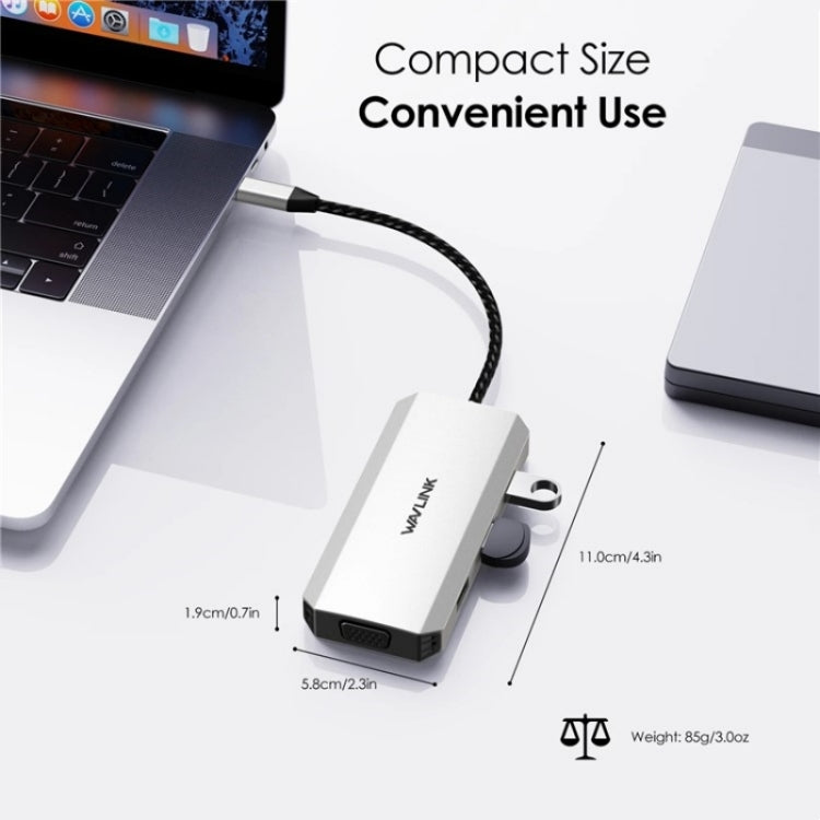 WAVLINK UMD304 Converter USB-C to Dual HD 4K 60Hz  HUB 7-in-1 Laptop Docking Station