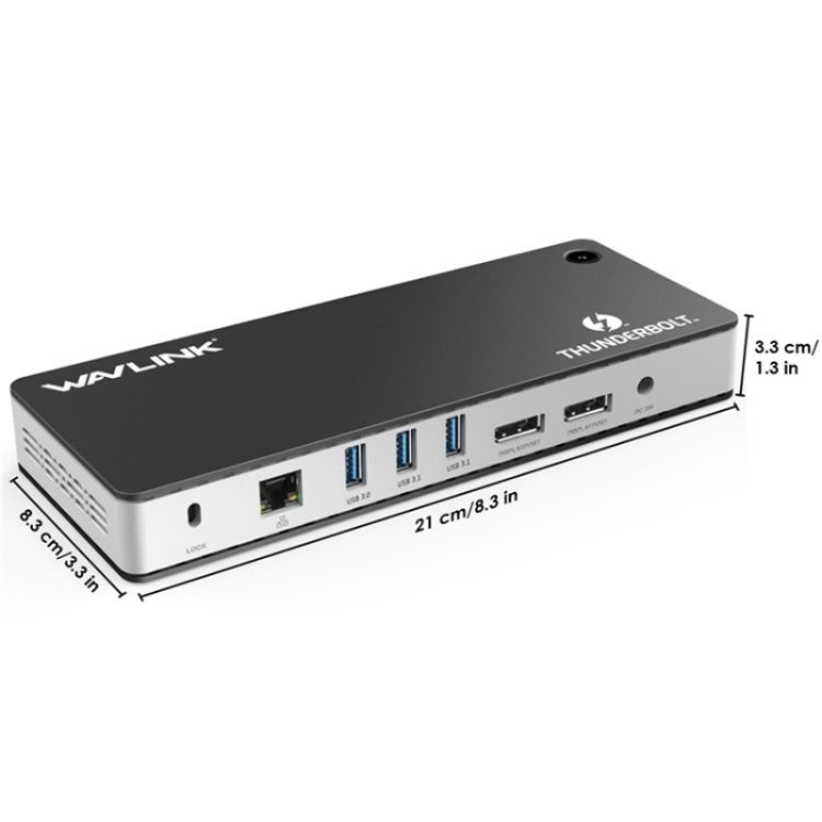 WAVLINK UTD21H 11 in 1 4K Dual DisplayPort Hub Converter Thunderbolt 3 Docking Station