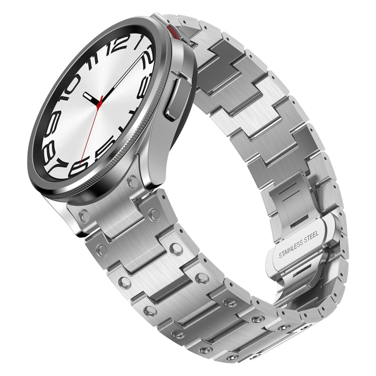 Dual Circle Curved Connection Stainless Steel Watch Band