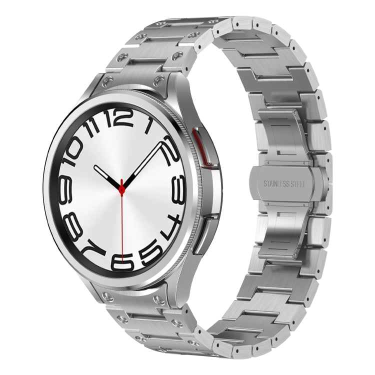 Dual Circle Curved Connection Stainless Steel Watch Band