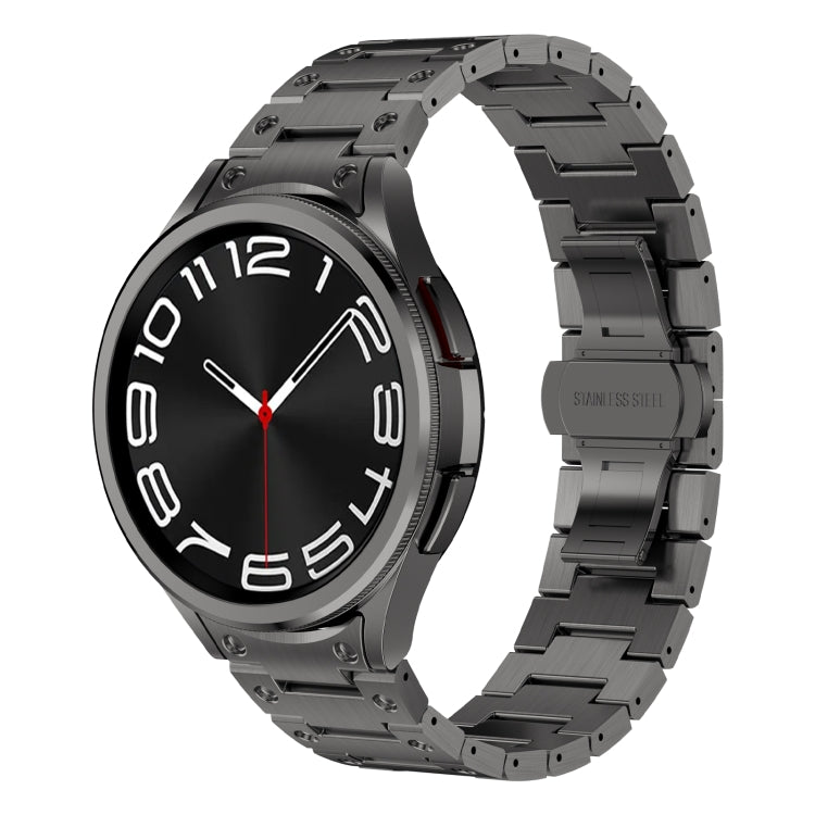 Dual Circle Curved Connection Stainless Steel Watch Band