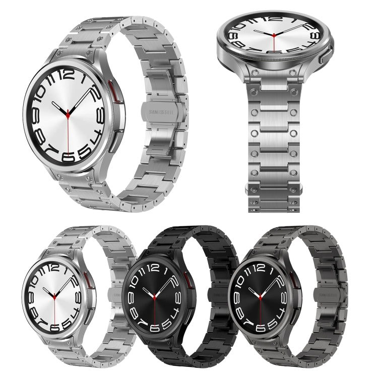 Dual Circle Curved Connection Stainless Steel Watch Band