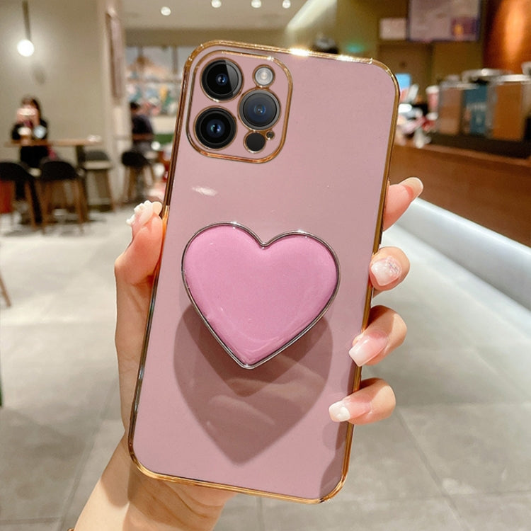 Electroplating Love Heart Holder TPU Phone Case, Series 4