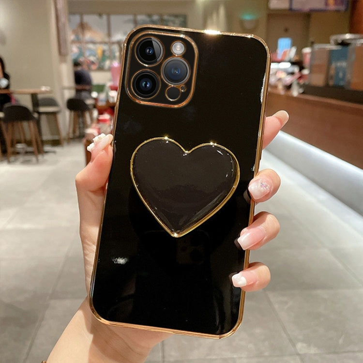 Electroplating Love Heart Holder TPU Phone Case, Series 1