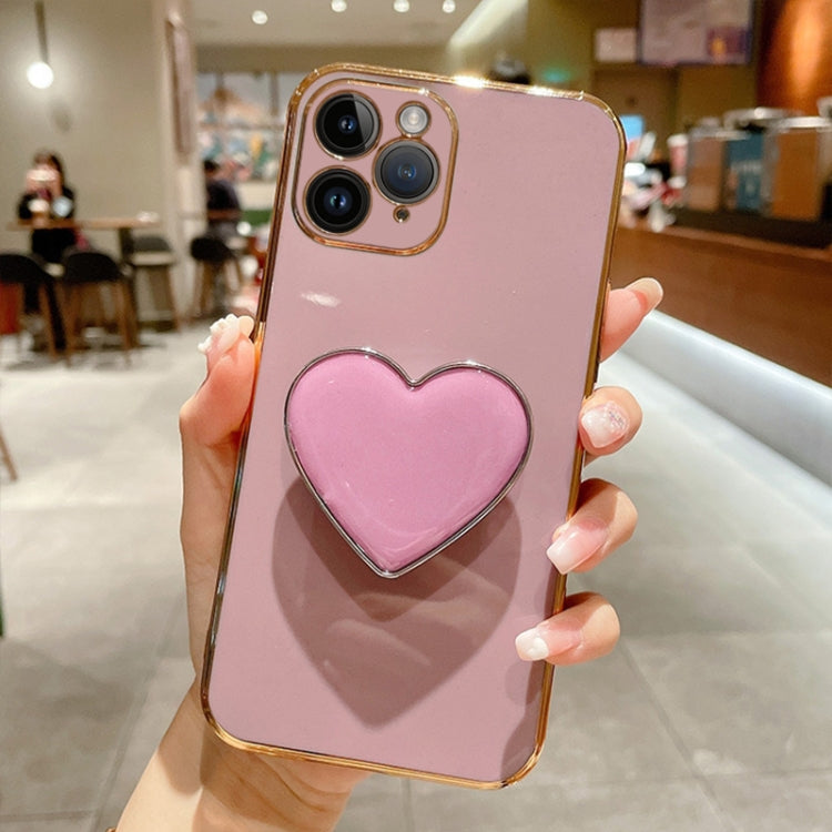 Electroplating Love Heart Holder TPU Phone Case, Series 2