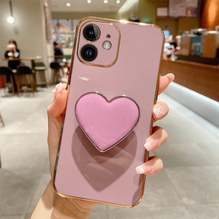 Electroplating Love Heart Holder TPU Phone Case, Series 1