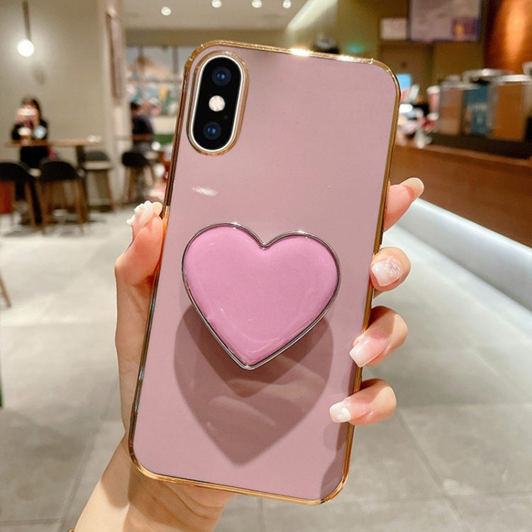 Electroplating Love Heart Holder TPU Phone Case, Series 4