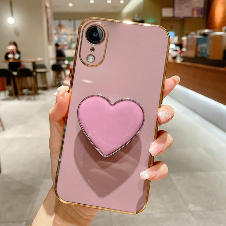 Electroplating Love Heart Holder TPU Phone Case, Series 1