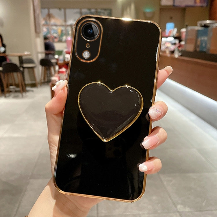 Electroplating Love Heart Holder TPU Phone Case, Series 1