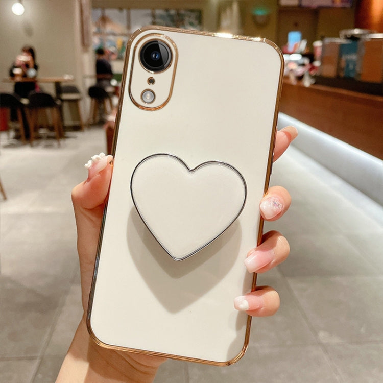 Electroplating Love Heart Holder TPU Phone Case, Series 1