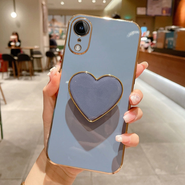 Electroplating Love Heart Holder TPU Phone Case, Series 1