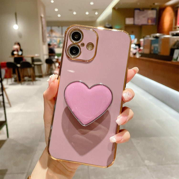 Electroplating Love Heart Holder TPU Phone Case, Series 1