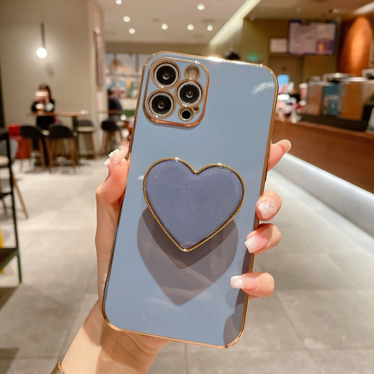 Electroplating Love Heart Holder TPU Phone Case, Series 3