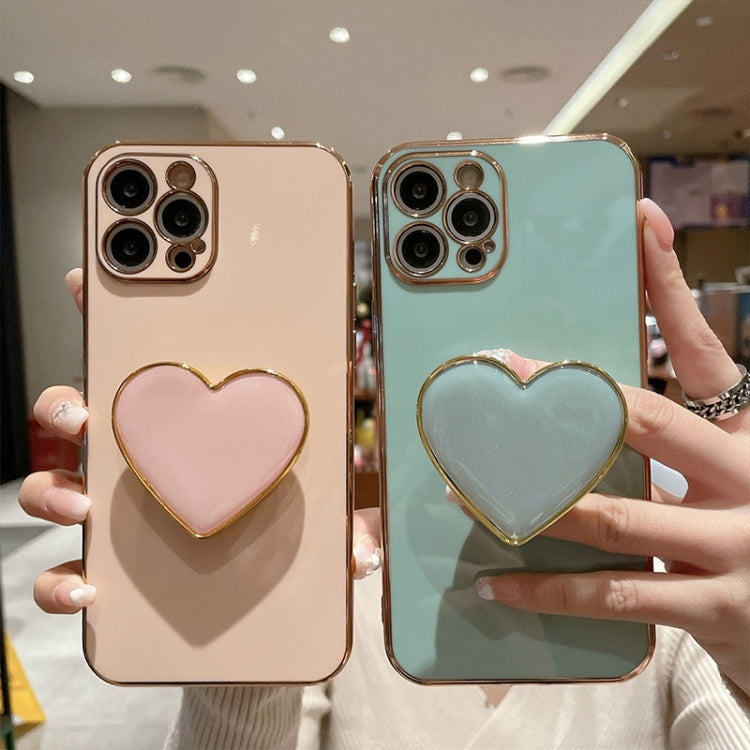 Electroplating Love Heart Holder TPU Phone Case, Series 3