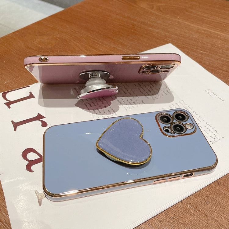 Electroplating Love Heart Holder TPU Phone Case, Series 1