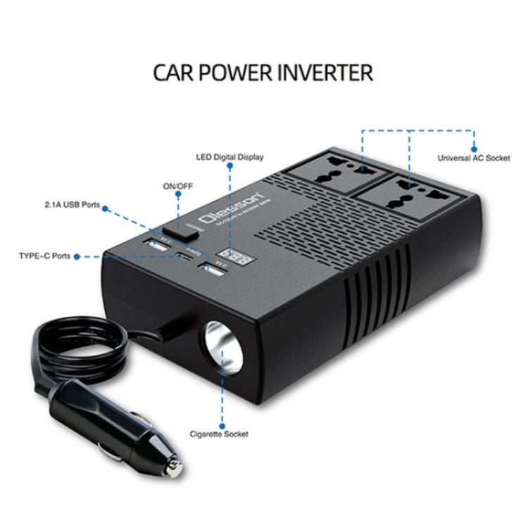 12V to 220V Car High-Power 200W Power Socket Car Charger Cigarette Lighter Car Inverter