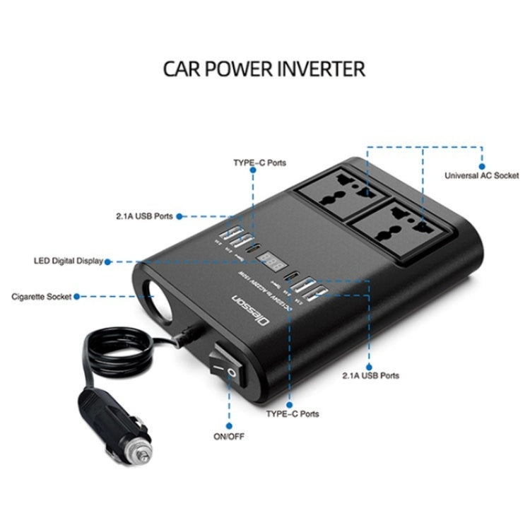 Car 150W Power Socket Cigarette Lighter Car Charger 4USB+2Type-C Car Power Inverter ÎҵÄÉ̵ê