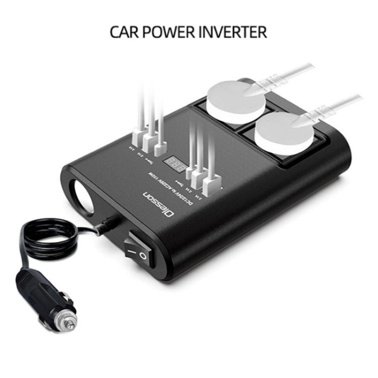 Car 150W Power Socket Cigarette Lighter Car Charger 4USB+2Type-C Car Power Inverter