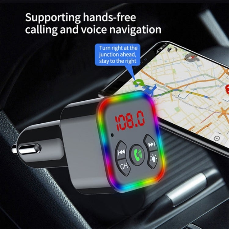 Colorful light Car Hands-free Call Bluetooth Receiver Support U Disk MP3 Player ÎҵÄÉ̵ê