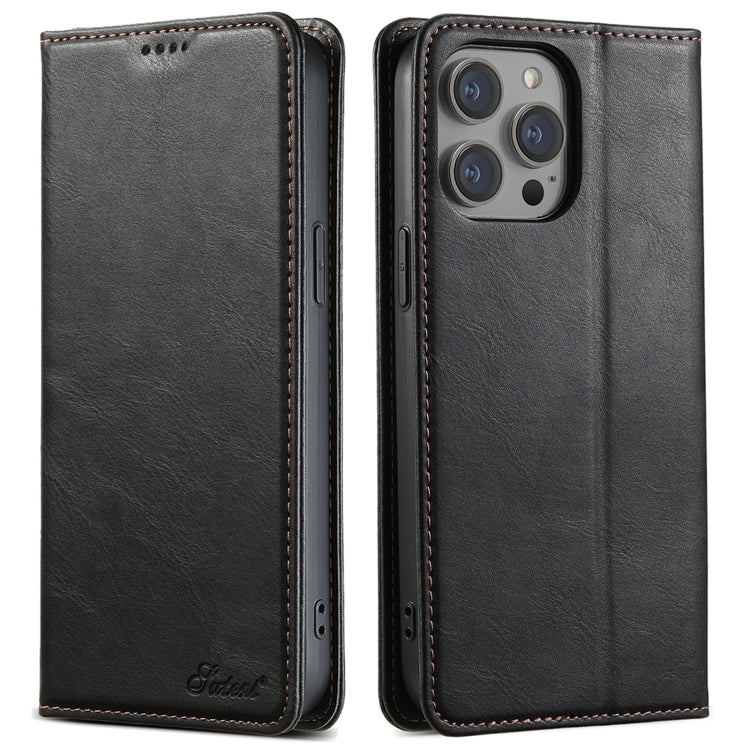 Suteni J02 Oil Wax Wallet Leather Phone Case, Series 1