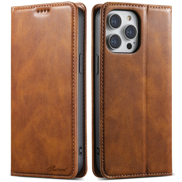 Suteni J02 Oil Wax Wallet Leather Phone Case, Series 1