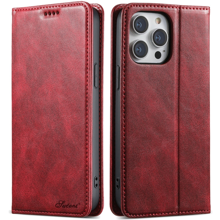 Suteni J02 Oil Wax Wallet Leather Phone Case, Series 1