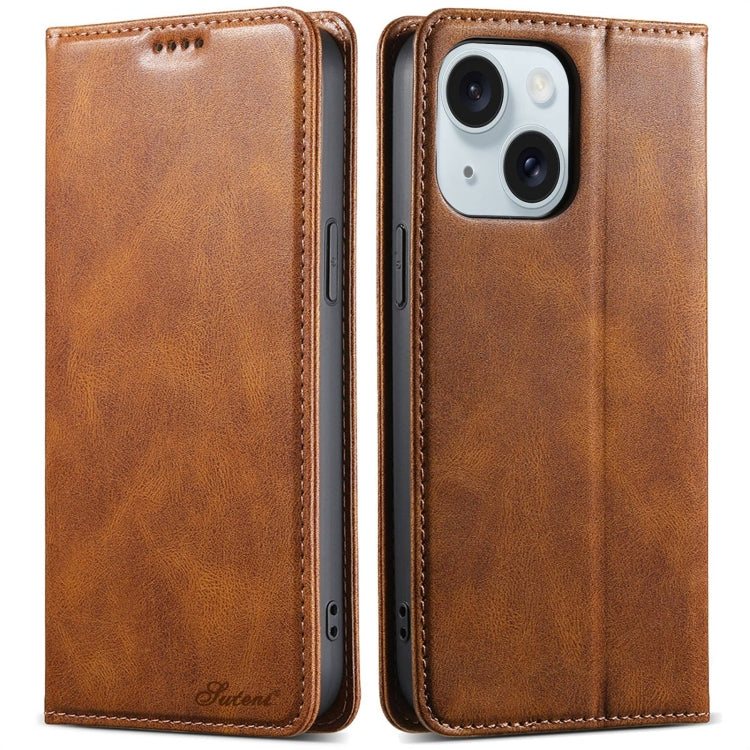 Suteni J02 Oil Wax Wallet Leather Phone Case, Series 4