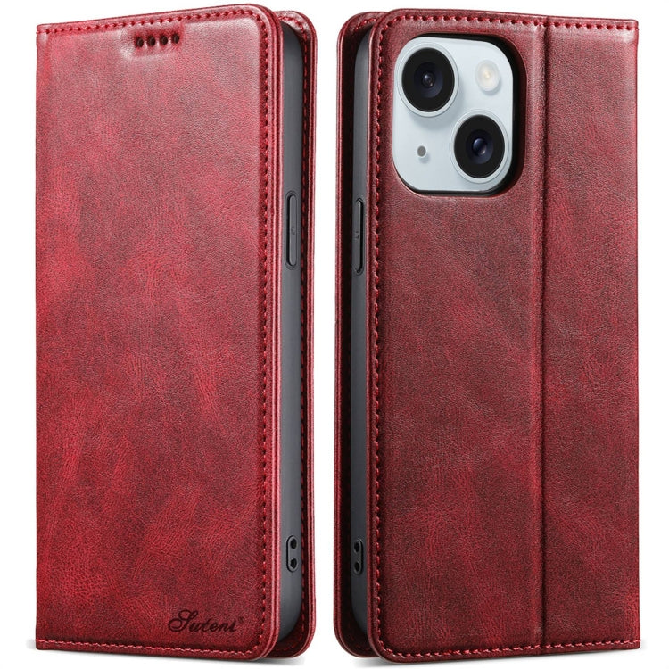 Suteni J02 Oil Wax Wallet Leather Phone Case, Series 4