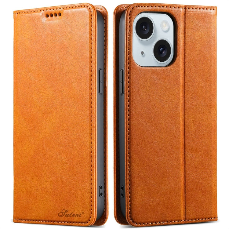 Suteni J02 Oil Wax Wallet Leather Phone Case, Series 4