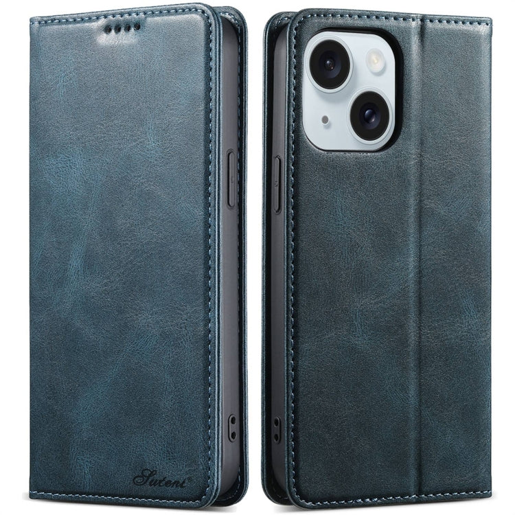 Suteni J02 Oil Wax Wallet Leather Phone Case, Series 4