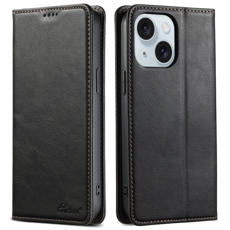 Suteni J02 Oil Wax Wallet Leather Phone Case, Series 3