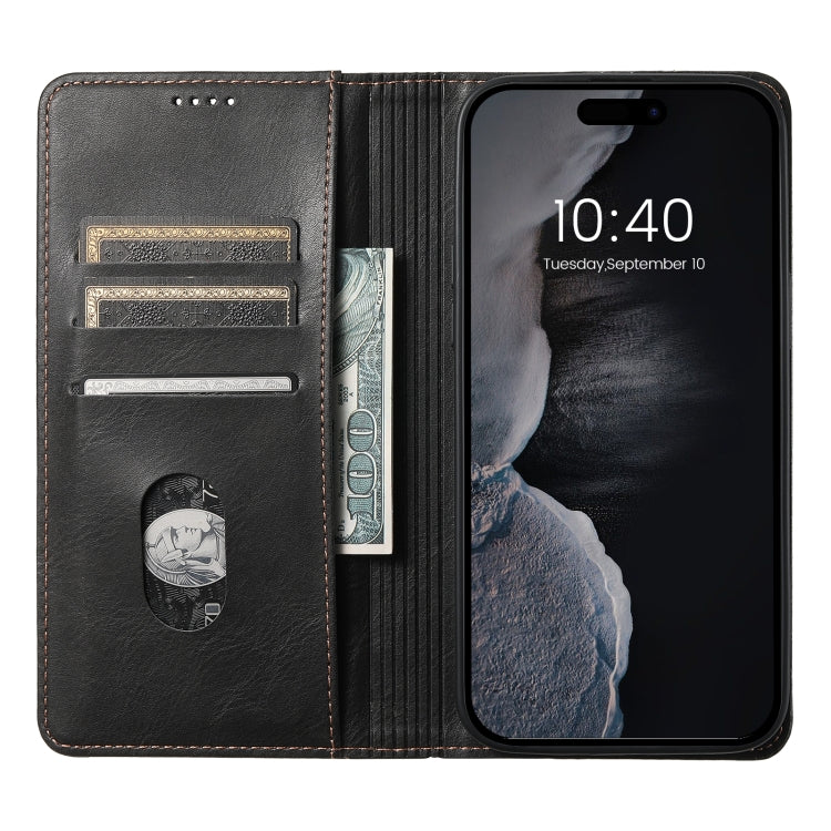 Suteni J02 Oil Wax Wallet Leather Phone Case, Series 5