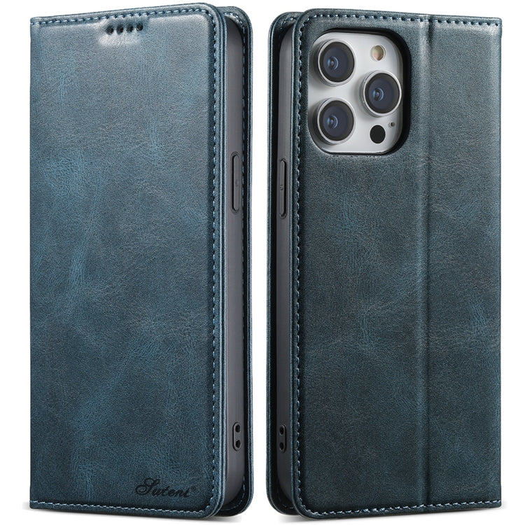 Suteni J02 Oil Wax Wallet Leather Phone Case, Series 4