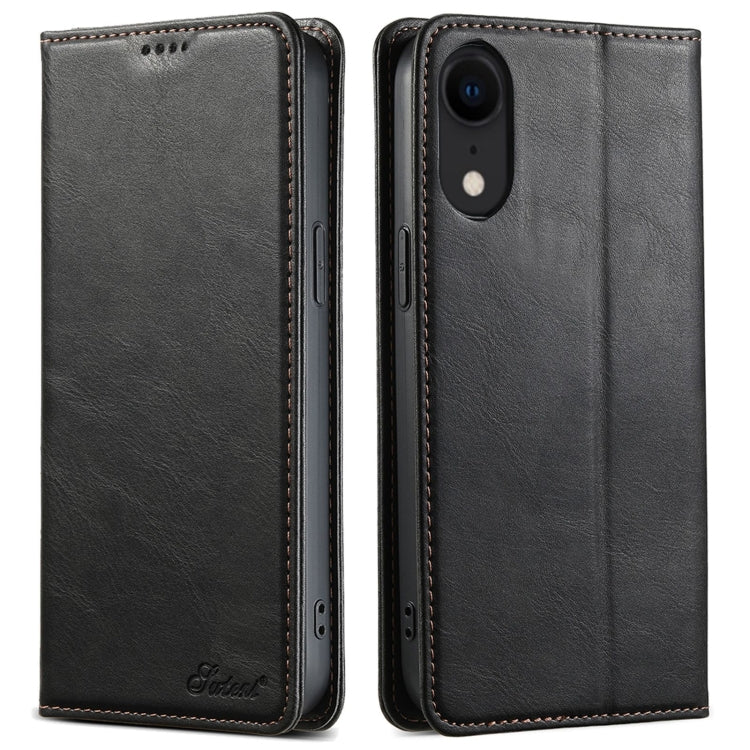 Suteni J02 Oil Wax Wallet Leather Phone Case, Series 1