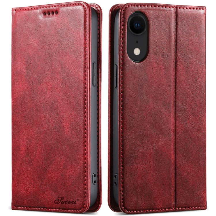 Suteni J02 Oil Wax Wallet Leather Phone Case, Series 1