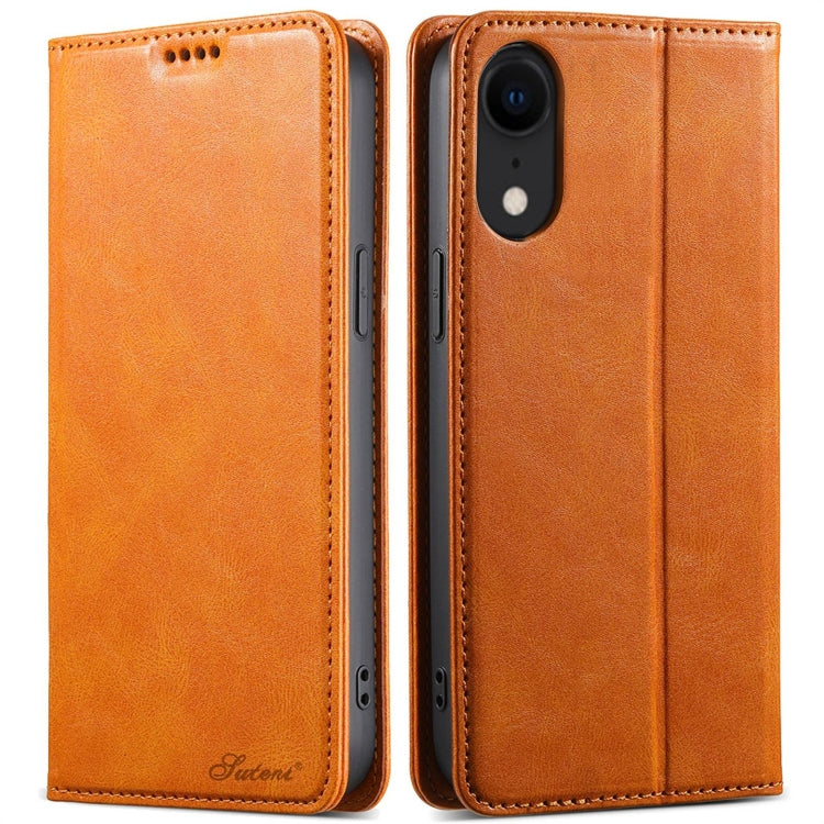 Suteni J02 Oil Wax Wallet Leather Phone Case, Series 1