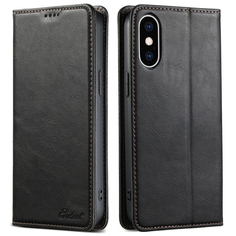 Suteni J02 Oil Wax Wallet Leather Phone Case, Series 3