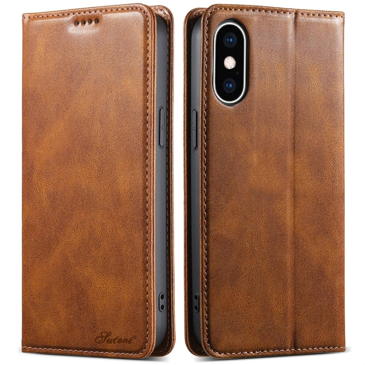 Suteni J02 Oil Wax Wallet Leather Phone Case, Series 3