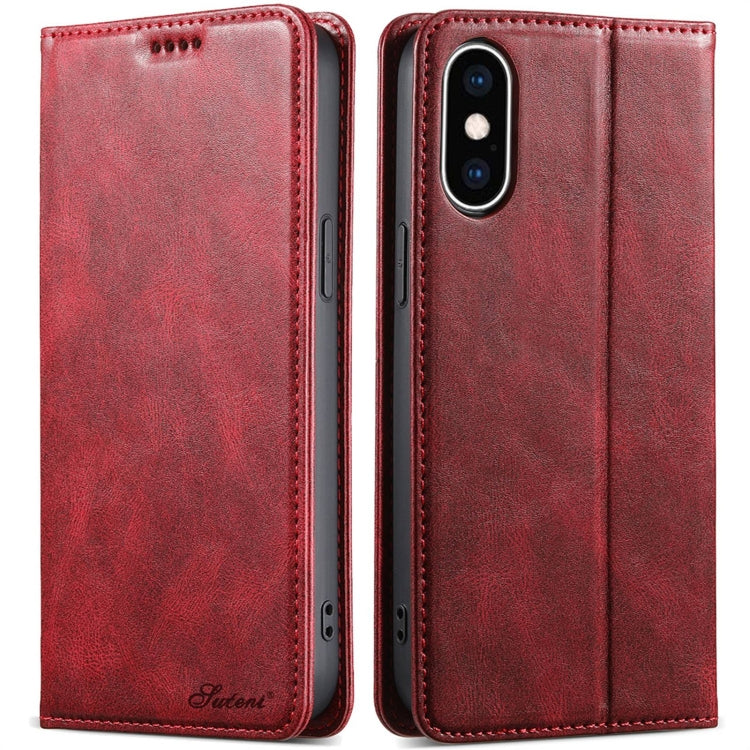 Suteni J02 Oil Wax Wallet Leather Phone Case, Series 3