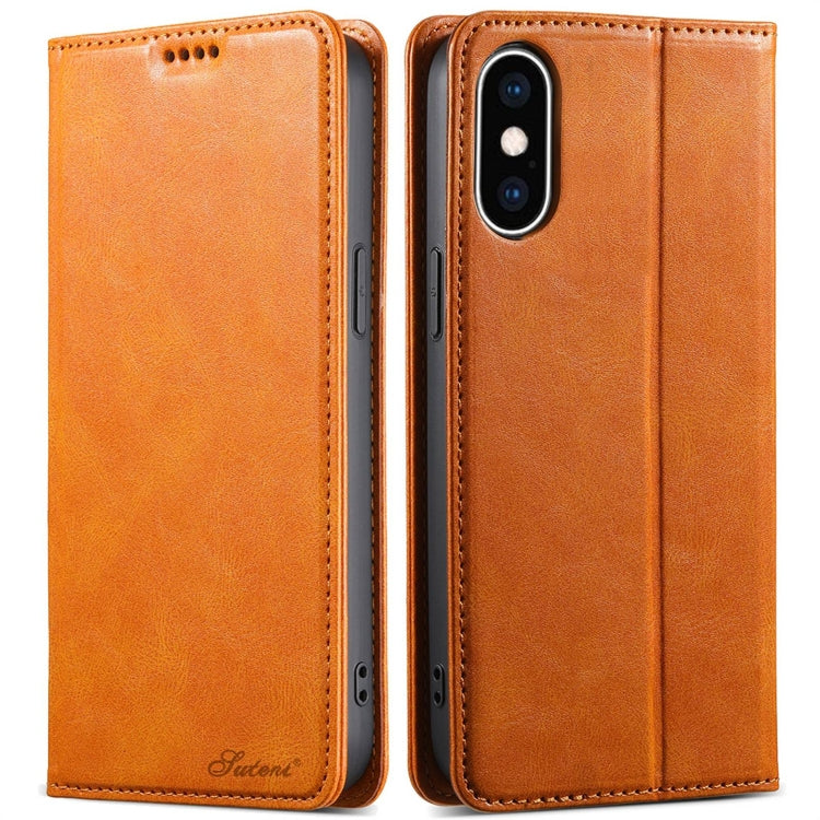 Suteni J02 Oil Wax Wallet Leather Phone Case, Series 3