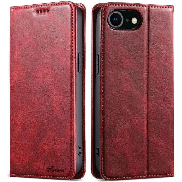 Suteni J02 Oil Wax Wallet Leather Phone Case, Series 1