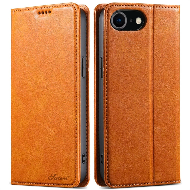 Suteni J02 Oil Wax Wallet Leather Phone Case, Series 1