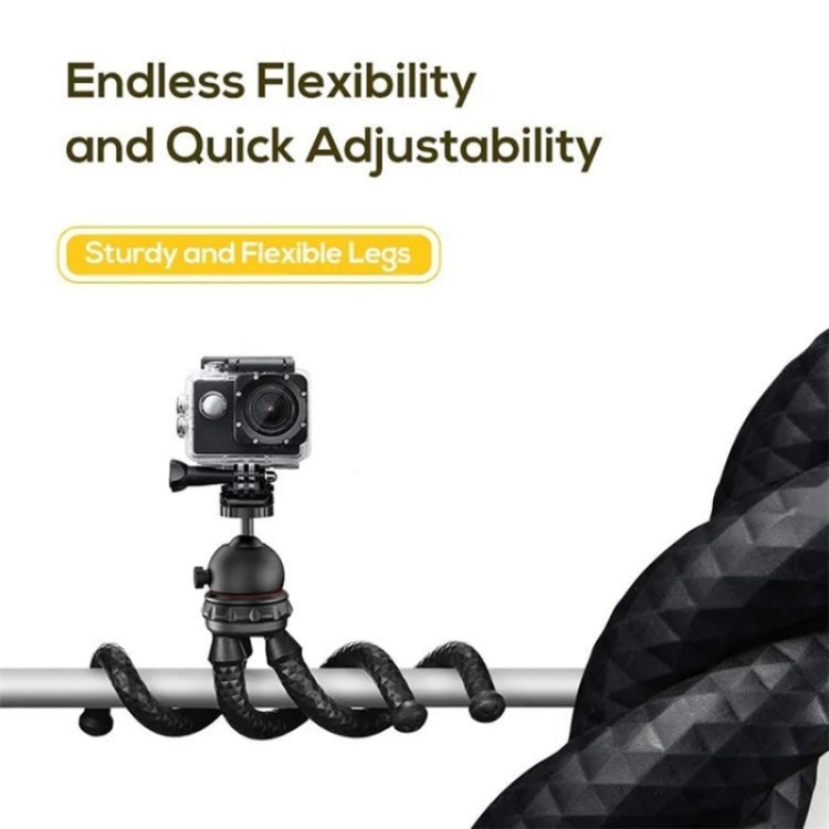 JMARY MT25 Portable Black With Phone Holder Ball Head Selfie Stick Flexible Octopus Tripod