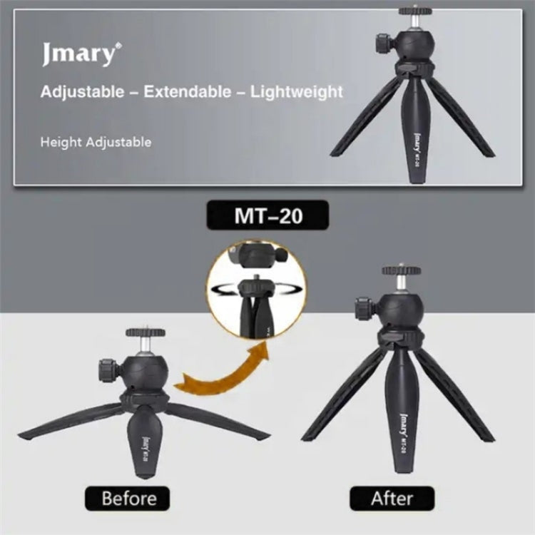 JMARY MT-20 Mini Portable 360 Degree Ball Head Selfie Stick Folding Desktop Tripod Phone Holder