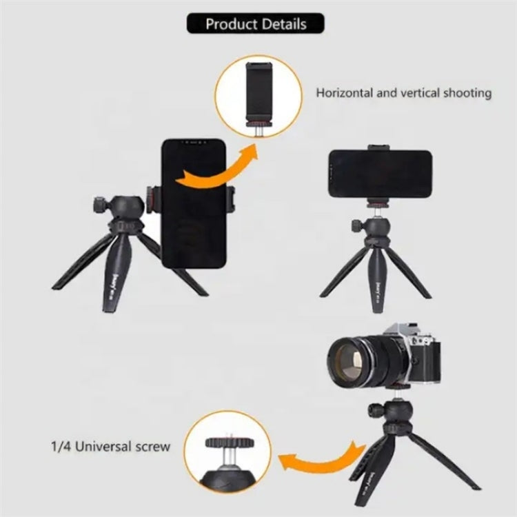 JMARY MT-20 Mini Portable 360 Degree Ball Head Selfie Stick Folding Desktop Tripod Phone Holder