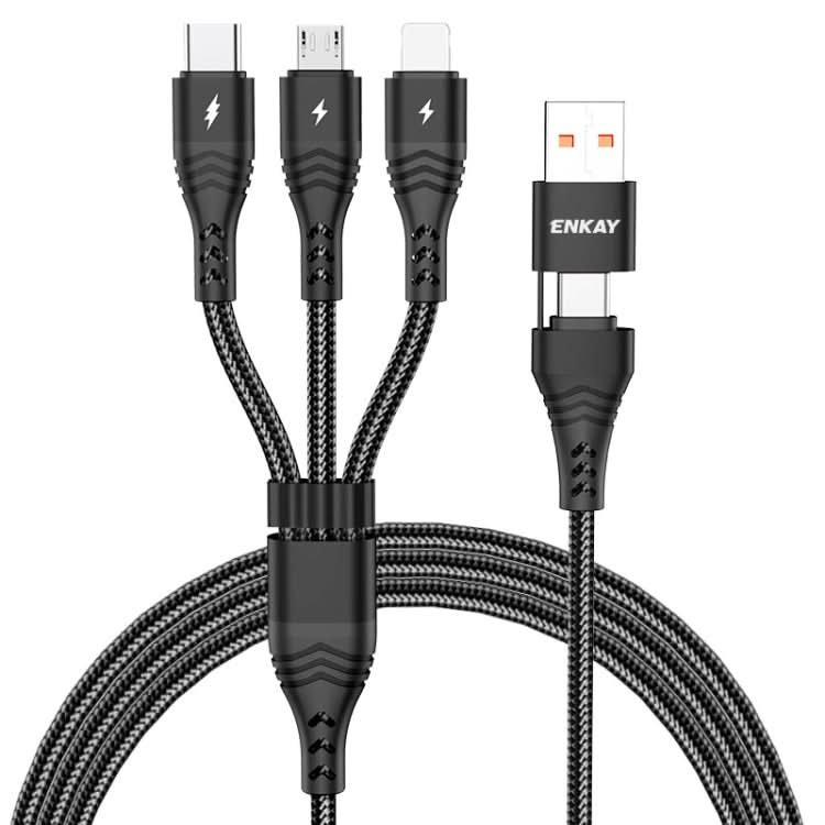 ENKAY 6-in-1 5A USB / Type-C to Type-C / 8 Pin / Micro USB Multifunction Fast Charging Cable